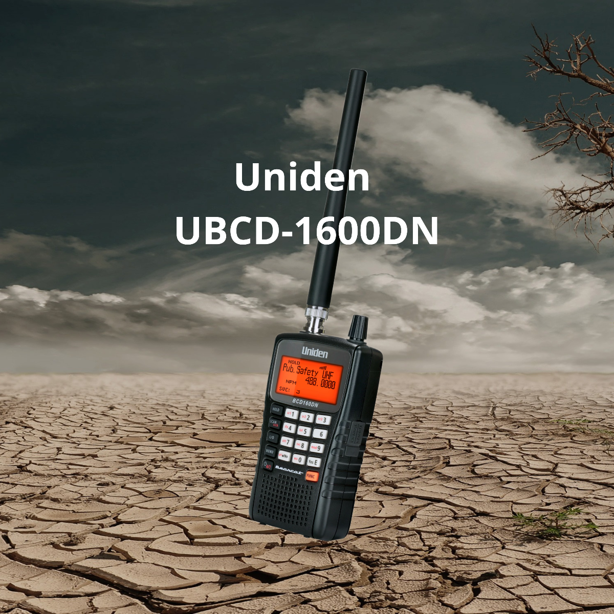 Uniden Bearcat UBCD-1600DN handheld scanner met groot display, knoppen en antenne