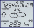 La Crosse WS2300 tijd, datum, seconden, tijdzone, voorspellingspictogrammen met tendenspijlen, luchtdruk etc. 