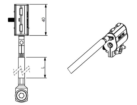 SSB aardingsklem Aircell 5/Ecoflex-5 beschrijvende tekening