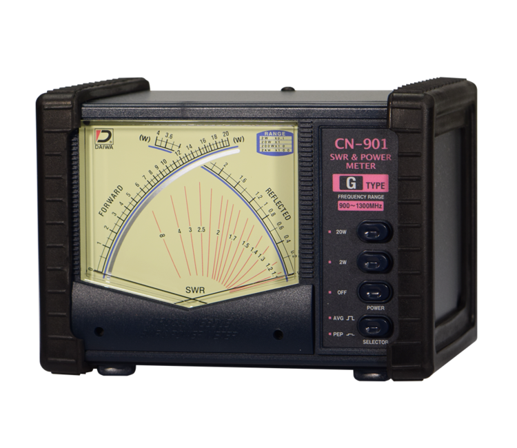 Daiwa CN-901G SWR en Watt meter met kruisnaald met bedieningsknoppen