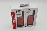 Motorola T42 set van twee rode PMR446 portofoons in de verpakking