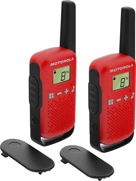 Motorola T42 set van twee PMR446 portofoons in de kleur rood